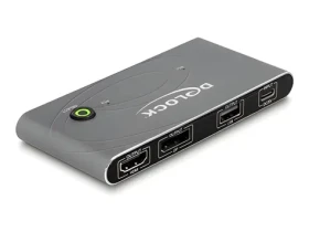 Delock / KVM Switch / USB-C na HDMI a DisplayPort / 8K MST / USB 2.0 (11485)