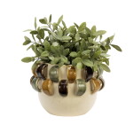 MADAM STOLTZ Obal na květiny Off White Ø 19 cm, krémová barva, keramika