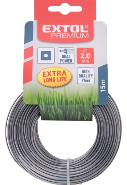 Extol Premium (8870913) žací struna do sekačky s jádrem, čtvercový profil, pr. 2mmx15m, PA66