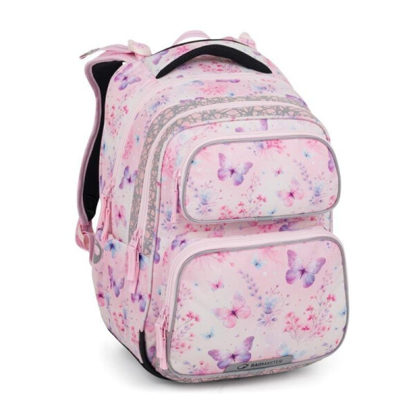 Bagmaster školní dvoukomorový batoh DOPI 25 A – motýlci