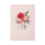 Luxusní narozeninové přání - Růžové květiny - Albi