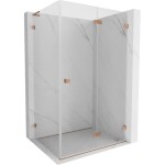 MEXEN/S - Lunar-F L sprchový kout skládací dveře pravá 75 x 70, transparent, měď kartáčovaná 836L-075-070-65-00-P