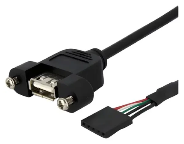 StarTech USB kabel s montáží na panel černá / Kabel / USB A / 0,3 m (USBPNLAFHD1)