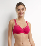 Dámská podprsenka z bio bavlny DIM GENEROUS COTTON BIO BRA - DIM - červená 95 C