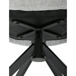 Židle jídelní, šedá látka, 360° vratný mechanismus, černý kov