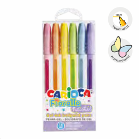 Carioca gelové pero Fiorella - Pastel, 6 ks, blistr, mix barev