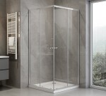 AQUALINE - AGGA čtvercová sprchová zástěna 800x800, čiré sklo HLF808Y
