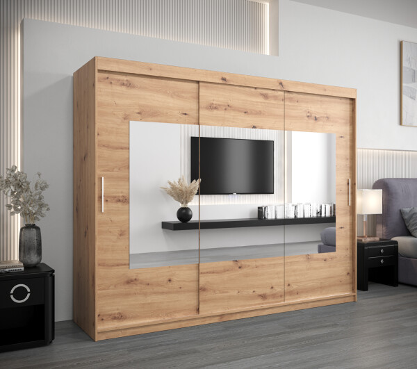 Šatní skříň Abi To Barva korpusu: Dub artisan, Rozměry: 250 cm, Dveře: Dub artisan
