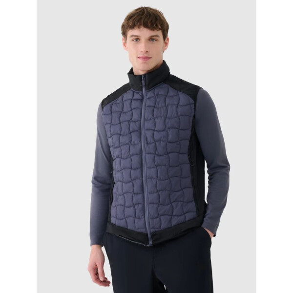 Pánská péřová trekingová vesta s výplní Primaloft Black 4F 4FWSS25TVJAM177-22S pánské xxl