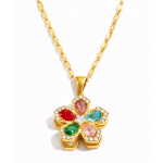 ELENYS Floraya Spinner Multicolor – pozlacený náhrdelník 18K žluté zlato Délka: 40+5 cm / max. 45 cm