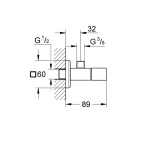 GROHE - Eurocube Rohový ventil, kartáčovaný Hard Graphite 22012AL0