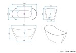 Erga Lina, volně stojící vana 150x73 cm + odtoková zátka, bílá lesklá, ERG-LINA-150073-WH-WH