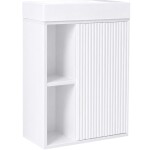 CERANO - Umyvadlová skříňka pro WC Sofia - bílá matná + umyvadlo z litého mramoru Sofia - bílá lesklá - 50x70x25 CER-468818