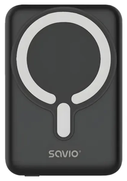 Savio BA-12 černá / Powerbanka / 10000 mAh / magnetické bezdrátové nabíjení / USB-C PD 20W (BA-12)
