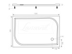 Lansanit - Sprchový kout obdélník Vati 1200x800, chrom, matné sklo, včetně vaničky LAN50029
