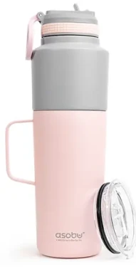 Asobu Twin Pack Bottle with Mug Pink 0.9 L + 0.6 L / Termoláhev + hrnek / nerezová ocel (TWP33 PINK)