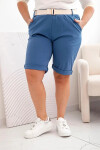 Dámské bavlněné šortky Plus Size s páskem denim XL