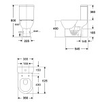 Bruckner - DARIO WC kombi, Rimless, spodní/zadní odpad, bílá 201.431.4