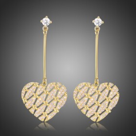 Náušnice Swarovski Elements Cristiani - srdce, Růžová