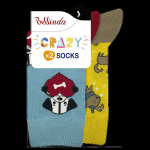 Veselé ponožky 2 páry CRAZY SOCKS 2x - BELLINDA - světle modrá 35 - 38