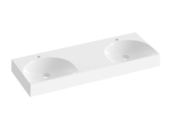 RAVAK - Lite Dvojumyvadlo 120x45 cm, bez přepadu, 2 otvory pro baterii, bílá XJX01212001