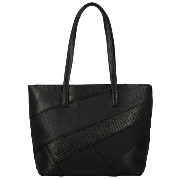 Módní dámská koženková kabelka na rameno Avery, černá