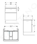 GEBERIT - Smyle Square Umyvadlová skříňka, 584x470x617 mm, 2 zásuvky, lávová 500.352.JK.1