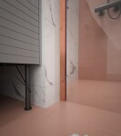 Erga Paris, stabilizační vzpěra pro sprchové zástěny o tloušťce skla 8mm, délka max. 100% 150cm, růžové zlato matná, ERG-V02-PARIS-BAR-RG