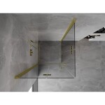 MEXEN/S - Mist-F Duo sprchový kout skládací dveře 70 x 70, transparent, zlato kartáčovaná 8A6-070L-070P-55-00
