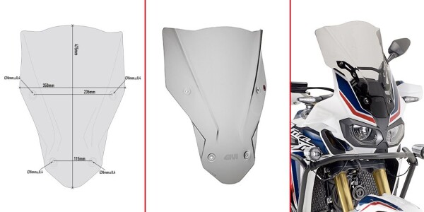 D1144S kouřové plexi Honda Crf 1000L Africa Twin (16-18)/Adventure Sports (18-19), vxš475x350 mm