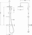 MEXEN/S - KX05 sprchový sloup s termostatickou baterií, zlato / bílá 771500591-50