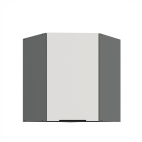 Horní rohová skříňka Aria ANT 60x60 GN-72 1F (45°) Barva korpusu: Antracit, Barva dvířek: WH - Crystal white AFM