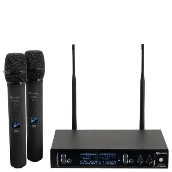 Prodipe M850 DSP Duo UHF F5 / Bezdrátový mikrofonní systém UHF / 2 ruční mikrofony / 528–578 MHz / 60 m / 2×100 kanálů (M850DUO)
