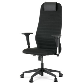 Kancelářské kreslo, potah černá látka a ekokůže, houpací mechanismus,2D područky