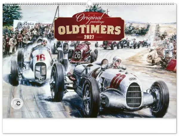 NOTIQUE Oldtimers – Václav Zapadlík 2027 / Nástěnný kalendář / 64 × 42 cm
