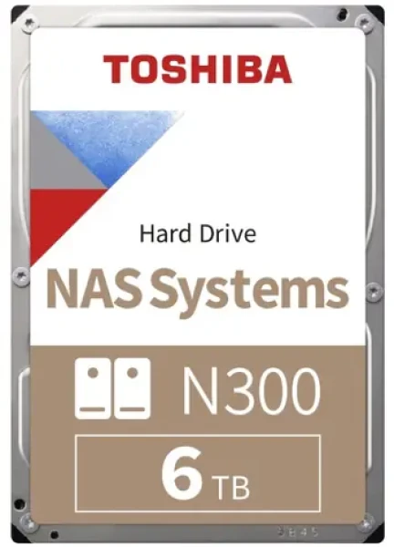 Toshiba N300 NAS 6TB (Bulk) / 3.5" / 7 200 rpm / 512MB cache / SATA III / CMR (MN10ADA600S)
