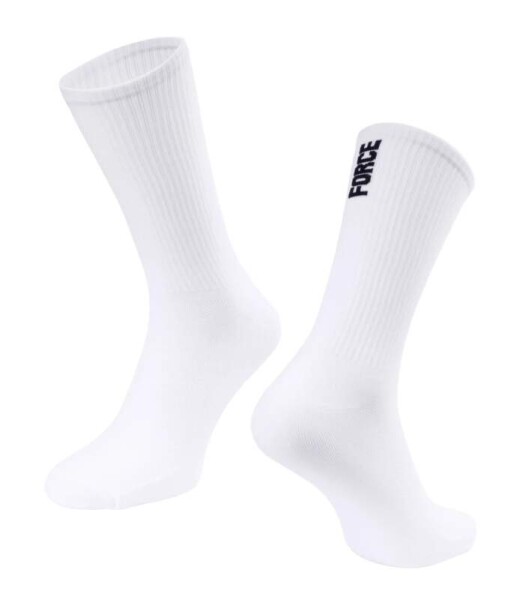 Ponožky FORCE LONGER SLIM, bílé (barva bílá, velikost L/XL)