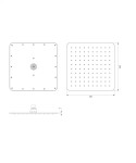 OMNIRES - SLIMLINE dešťová sprcha, 25 x 25 cm černá mat /BLM/ WG225/OBL