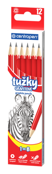 Grafitová tužka šestihranná Centropen 9510, bez gumy - číslo 1