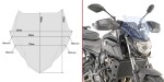 A2140Bl plexi čiré/modré "Ice" Yamaha MT-07 700 (18-20), vxš280x365 mm, včetně montážní sady