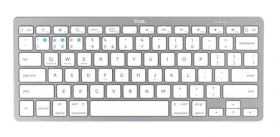 Trust BASICS stříbrná / Bezdrátová klávesnice / membránová / Bluetooth / US Layout (24651)