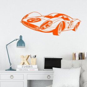 Samolepka Závodní automobil Barva: oranžová, Velikost: 100 x 40 cm