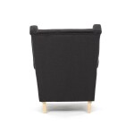 Křeslo ušák, černá látka, AK-388 BK2