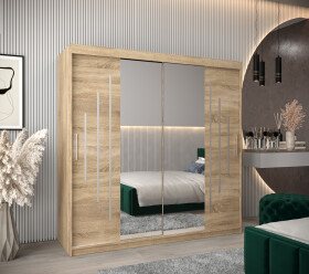 Šatní skříň Abi Y1 Barva korpusu: Dub Sonoma, Rozměry: 200 cm, Dveře: Dub sonoma