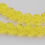 Broušené korálky - průsvitné - žluté - 6 mm - 10 ks