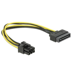 Delock napájecí kabel 0.21 m černá, žlutá