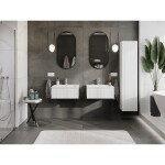 MEXEN/S - Rivel koupelnová skříňka 60 cm s umyvadlem Otis, 1 šuplík, reliéf , bílá mat 91A20-06023-1-BF01-W18M01