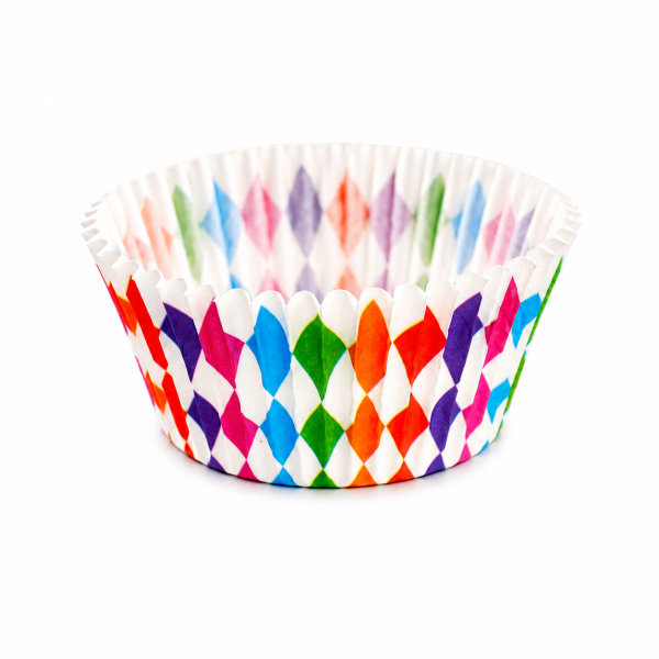 Cake star papírové košíčky na muffiny a cupcakes barevné 50x30 mm 100ks-vzor 15