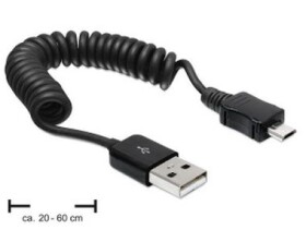 DeLock kabel USB 2.0 A samec ¦- USB micro B samec / kroucený kabel (83162)