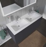 DURAVIT - ME by Starck Dvojumyvadlo nábytkové 130x49 cm, s přepadem, 2 otvory pro baterie, WonderGliss, bílá 23361300001